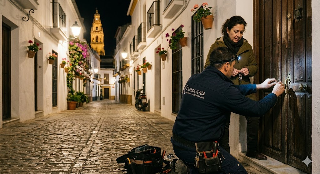 Servicio de cerrajería 24 horas en Córdoba para aperturas nocturnas de puertas